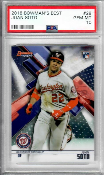 2018 Bowman's Best 29 Juan Soto PSA Graded