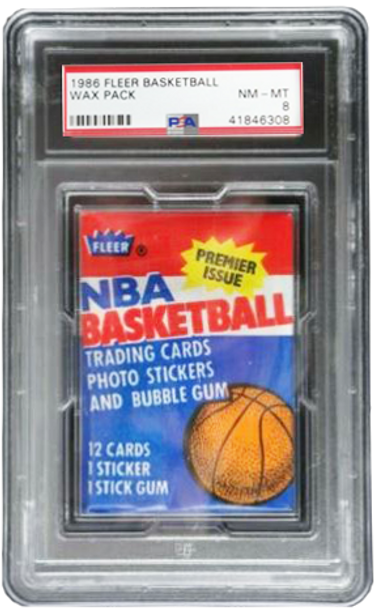 1986 Fleer Basketball Wax Pack PSA 8