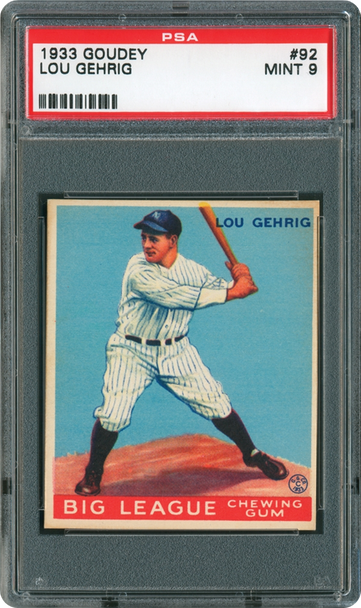 1933 Goudey Lou Gehrig PSA  Graded