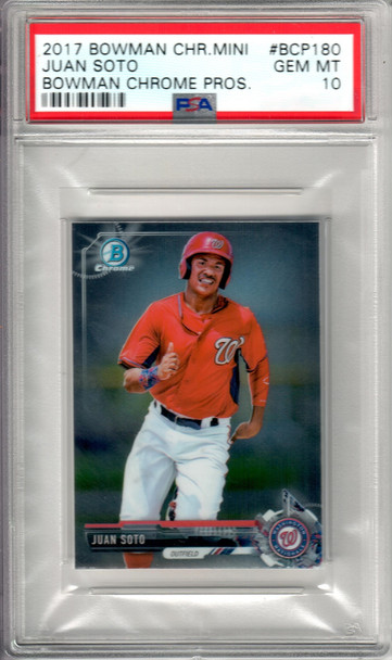 2017 Bowman Chrome Mini BCP180 Juan Soto Bowman Chrome Prospects PSA Graded