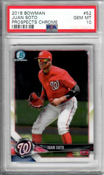 2018 Bowman Prospects Chrome 52 Juan Soto PSA Graded