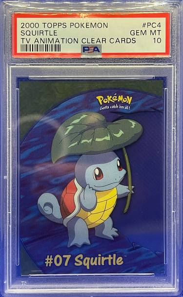 2000 Topps Pokémon TV Animation Clear Cards PC4 Squirtle PSA Graded, Graded Pokemon Cards, Graded Pokemon, Pokemon Cards, Pokemon Trading Cards, Vintage Pokemon Cards, 1St Edition Pokemon Cards