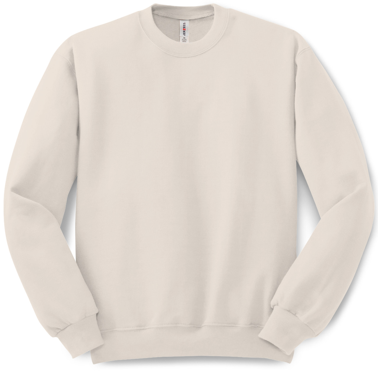 Plain Pullover Crew Neck Sweatshirt (Sweet Cream) - Sweet Cream - XL