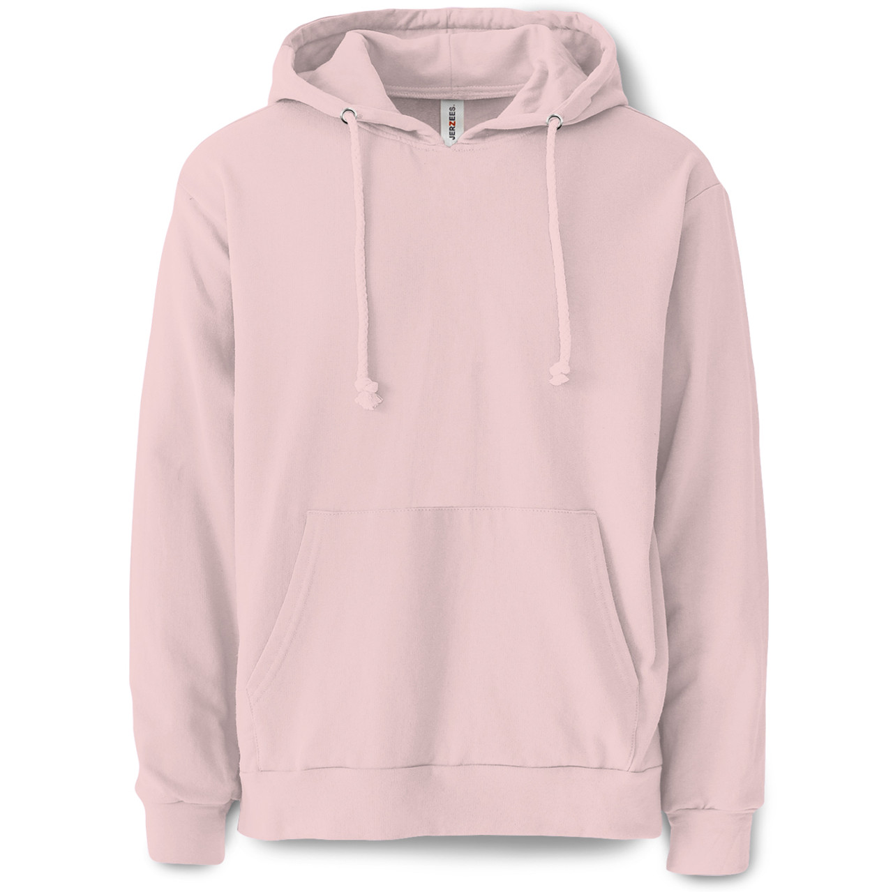 Plain Pullover Hooded Sweatshirt Blush