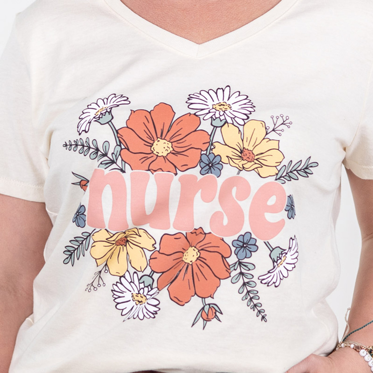 Nursing casual Print V-neck Short Sleeve Short-sleeve Nursing Tee