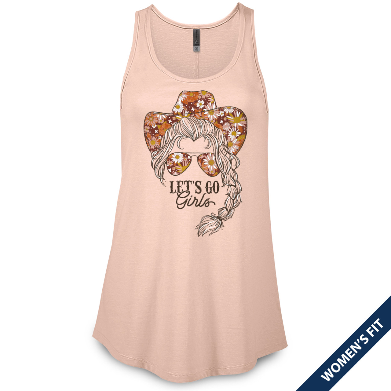 Let's Go Girls Women's Flowy Tank Top (Blush) - B-WEAR