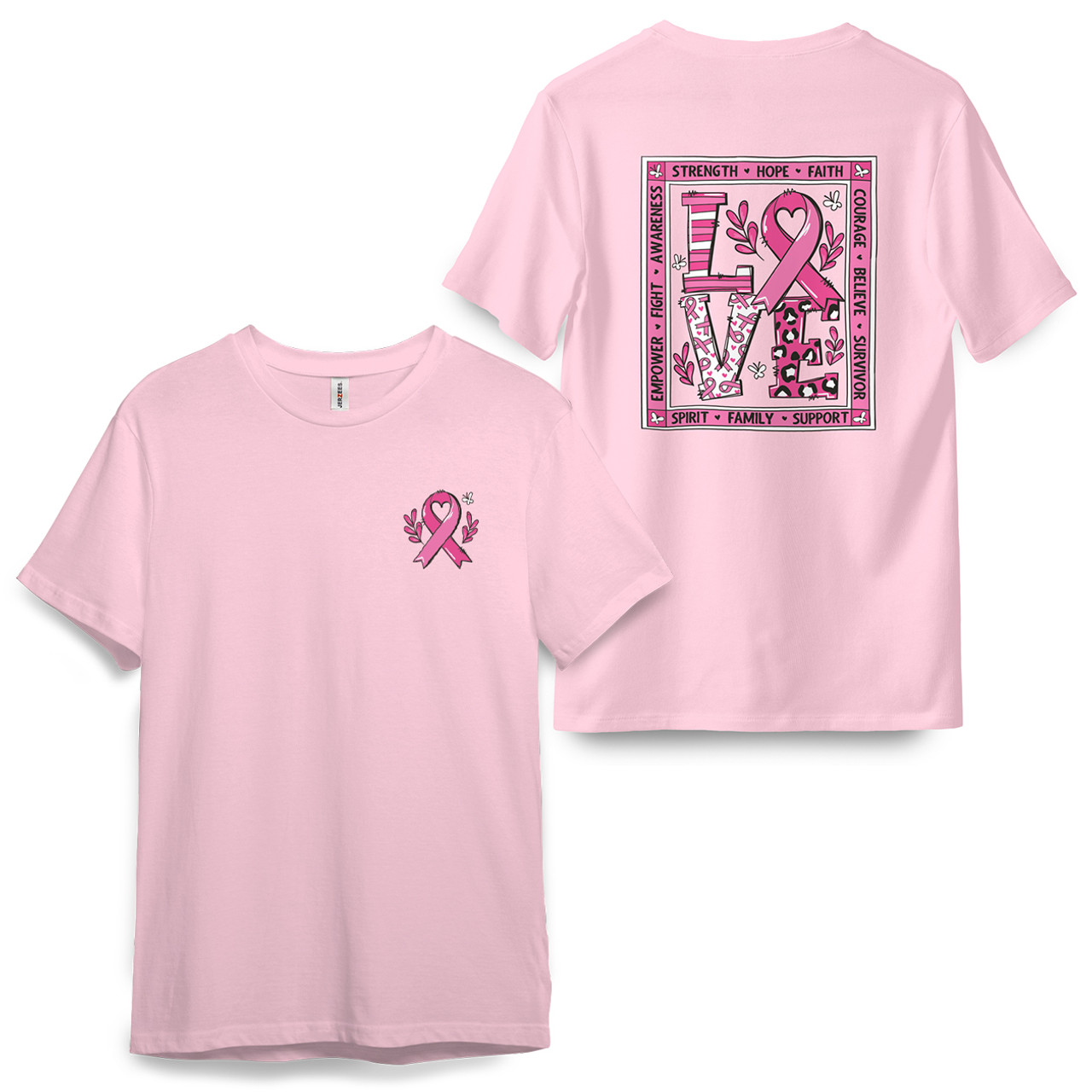Breast Cancer Awareness - Hope - Short Sleeve Jersey - Pink C 3X