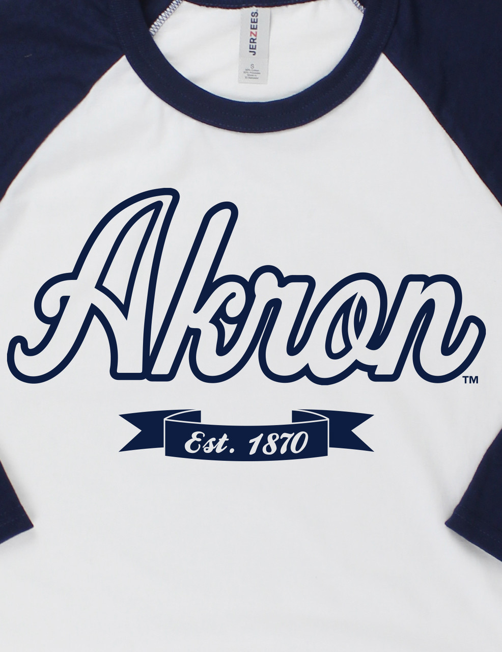 B Wear Sportswear University of Akron Zips Officially Licensed College  Apparel Unisex Baseball Tee