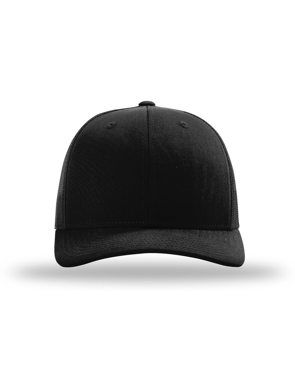 Black Foam Trucker Hat - Blank - Baseball Cap - Breathable Mesh - Adjustable