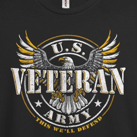 Army Logo This We'll Defend Short Sleeve Premium Tee (Black) - B