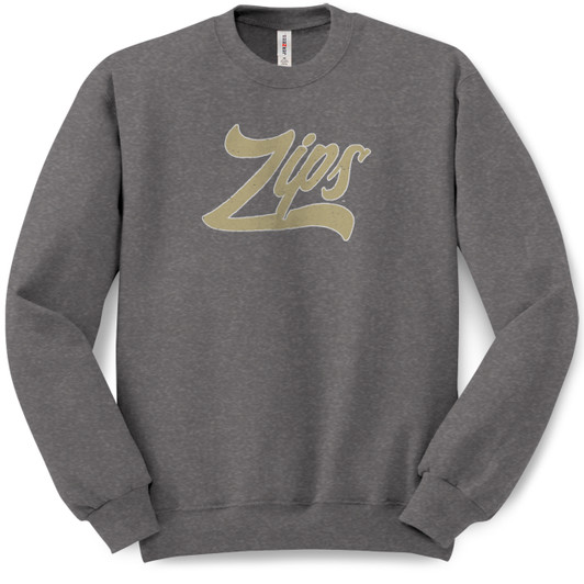 University Of Akron Zips Logo Pullover Crew Neck Sweatshirt (Navy) - B-WEAR