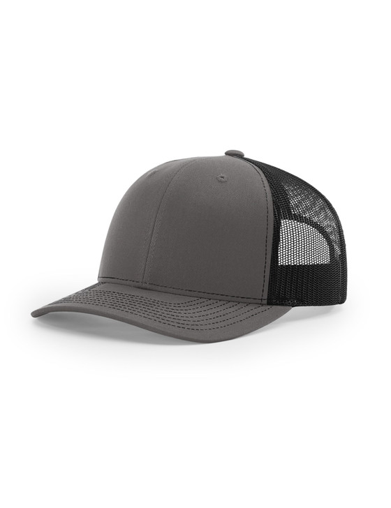 Plain Richardson 112 Trucker Cap (Charcoal/Black) - B-WEAR