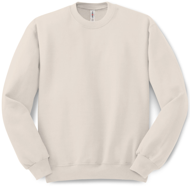 Plain Pullover Crew Neck Sweatshirt (Sweet Cream) - B-WEAR