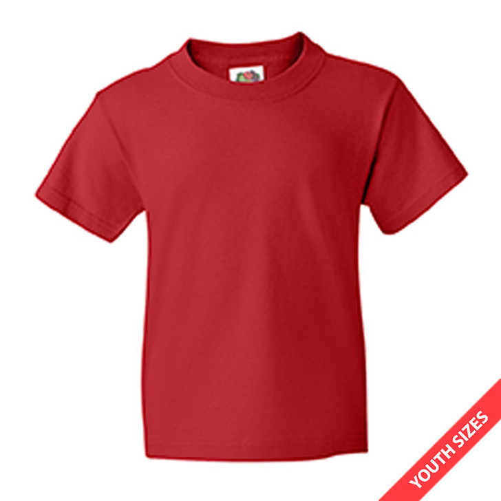 Plain Youth Short Sleeve Cotton Tee (True Red)