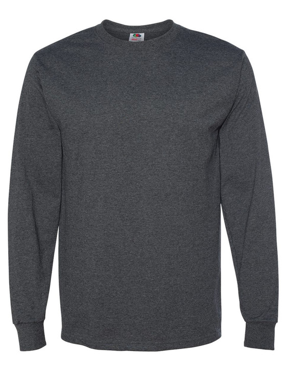 Plain Long Sleeve Cotton Tee (Black Heather)