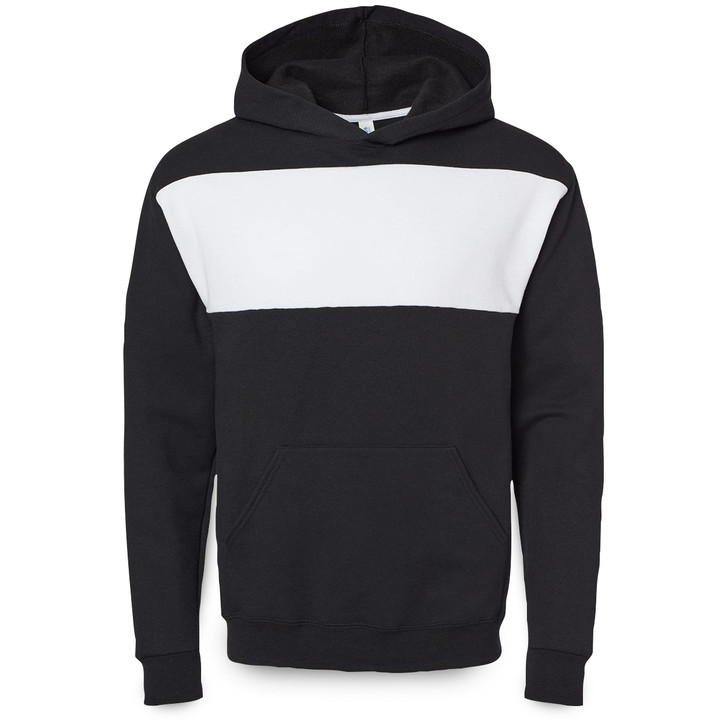 Plain Pullover Hooded Sweatshirt (Black/White)