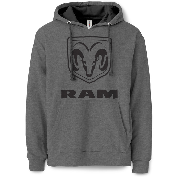 Ram Logo Pullover Hooded Sweatshirt (Charcoal Heather)