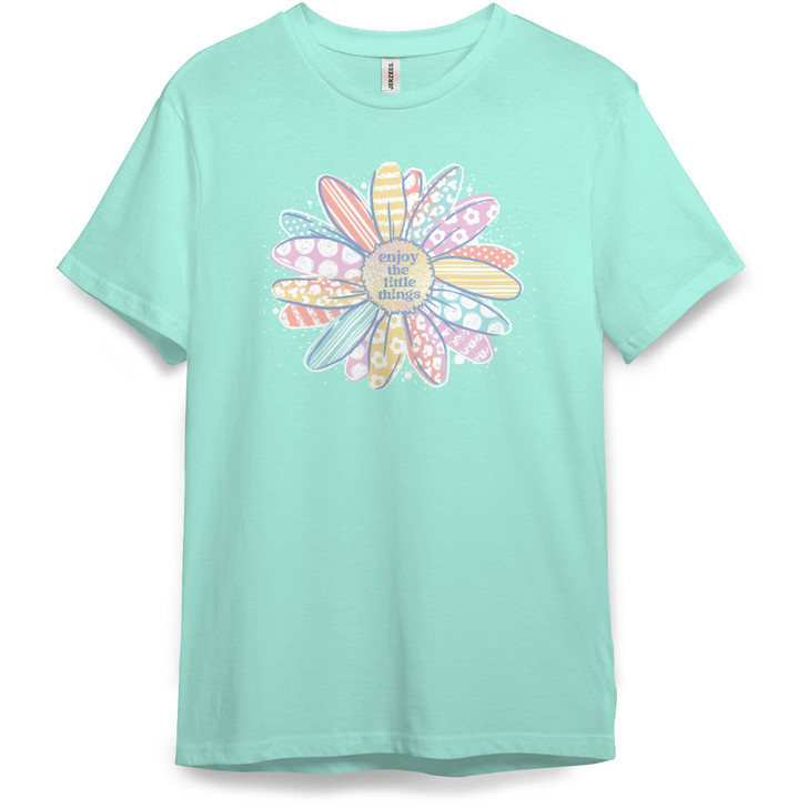 Spring Patterned Flower Short Sleeve Premium Tee (Mint To Be)