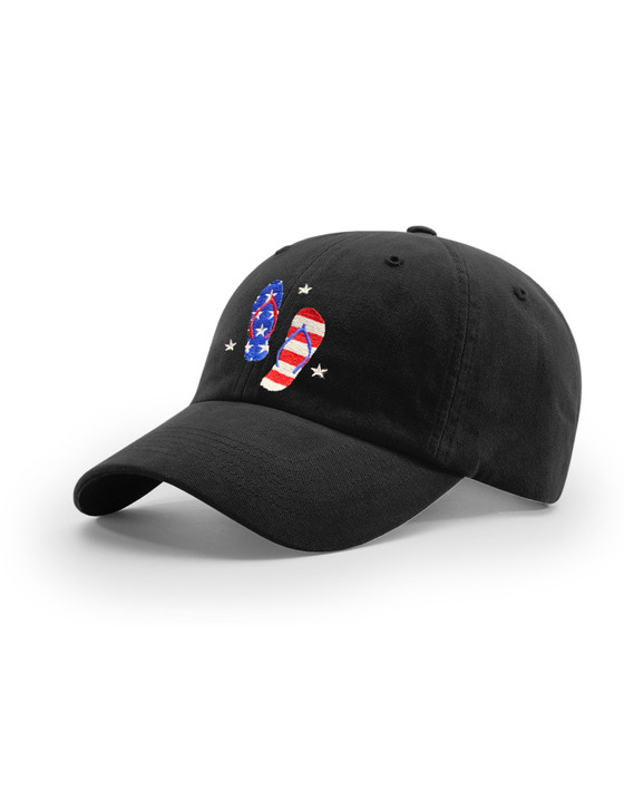 Patriotic Flip Flops Richardson R55 Hat (Black)