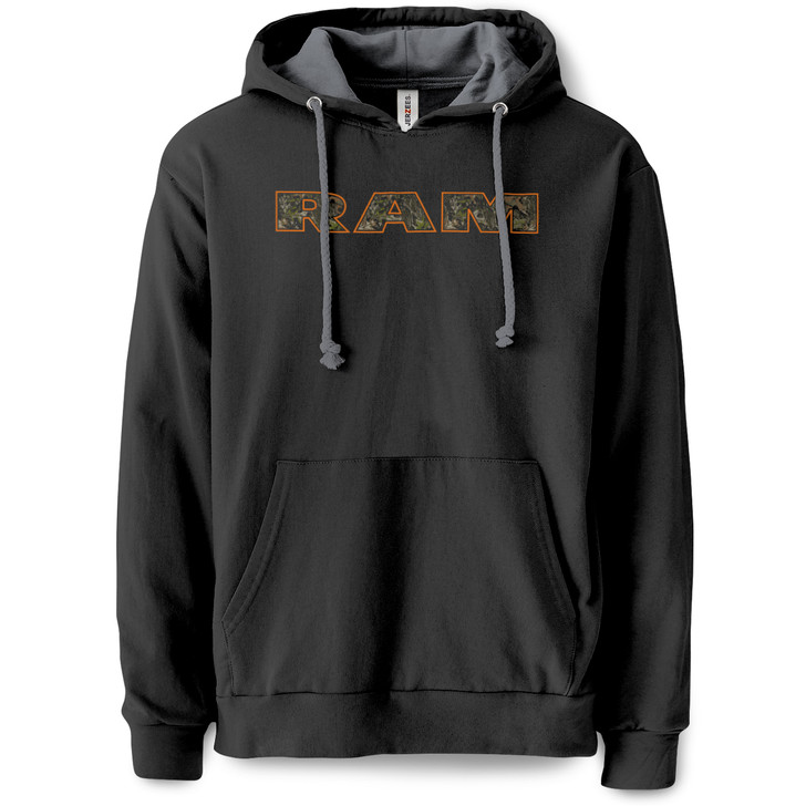 Camo Ram Logo Pullover Hooded Sweatshirt (Black)