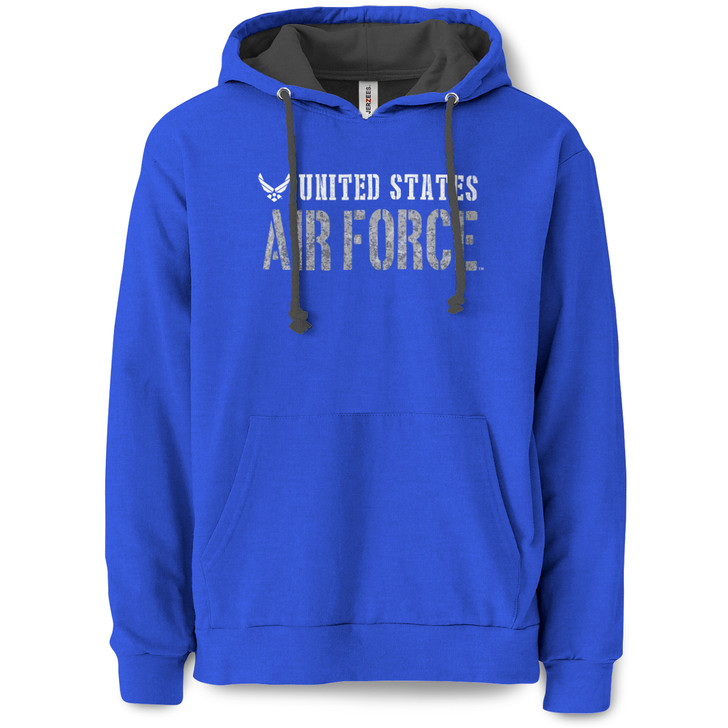 Air Force Stencil Pullover Hooded Sweatshirt (Royal)