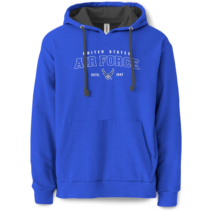 Air Force Arched Pullover Hooded Sweatshirt (Royal)