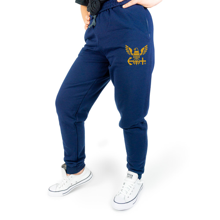 Navy Logo Pocketed Sweatpants (Navy)