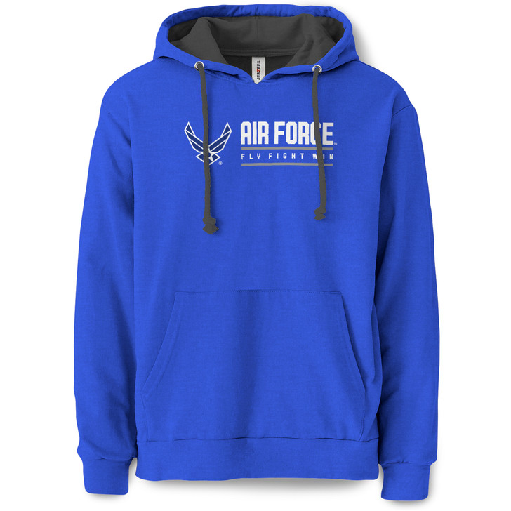 Air Force Horizontal Bars Pullover Hooded Sweatshirt (Royal)