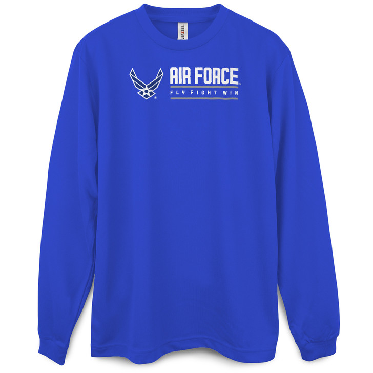 Air Force Horizontal Bars Long Sleeve Premium Tee (Royal)