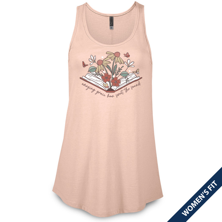 Amazing Grace Flowers Women's Flowy Tank Top (Blush)