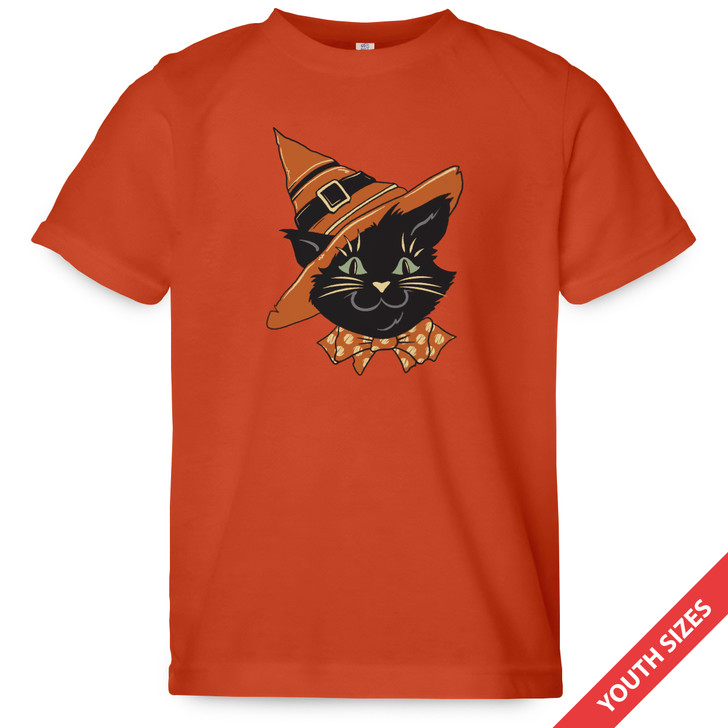 Black Cat Youth Short Sleeve Classic Tee (Burnt Orange)