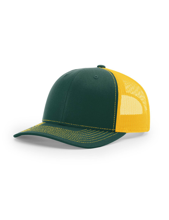 Plain Richardson 112 Trucker Cap (Dark Green/Yellow)