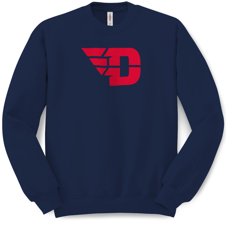 University Of Dayton Flyers Logo Pullover Crew Neck Sweatshirt (Navy)