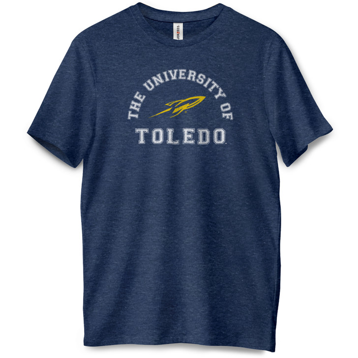 University Of Toledo Rockets Arc Short Sleeve Premium Tee (Indigo Heather)