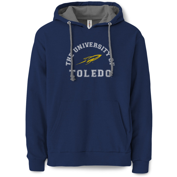 University Of Toledo Rockets Arc Pullover Hooded Sweatshirt (Navy)