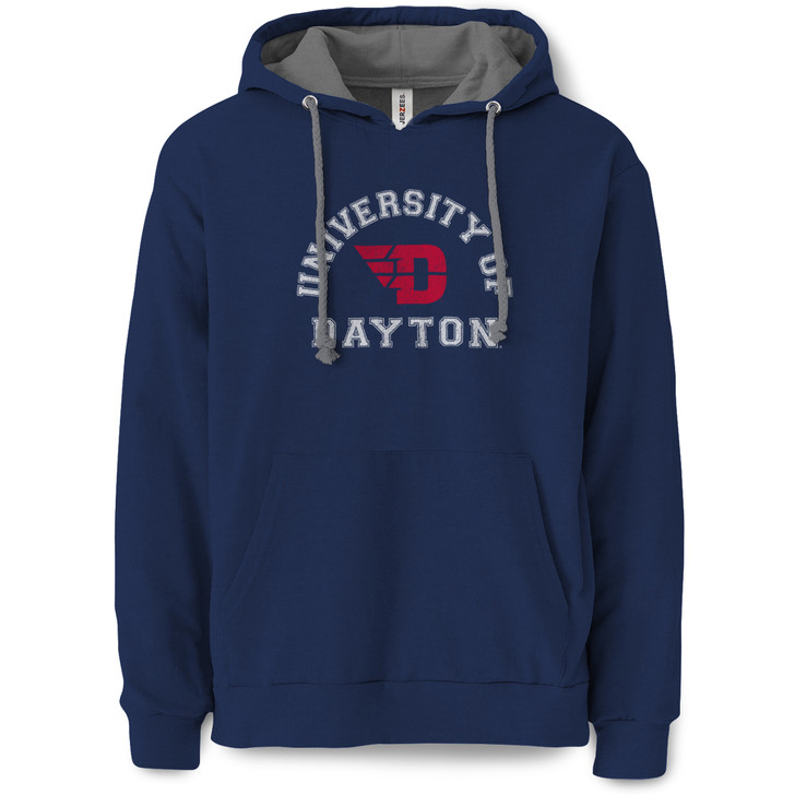 University Of Dayton Flyers Arc Pullover Hooded Sweatshirt (Navy)