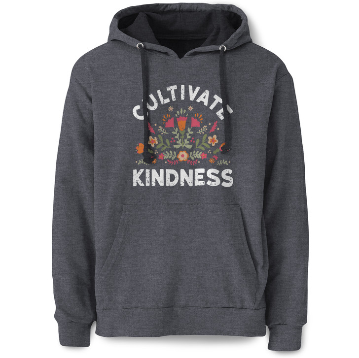 Cultivate Kindness Pullover Hooded Sweatshirt (Black Heather)