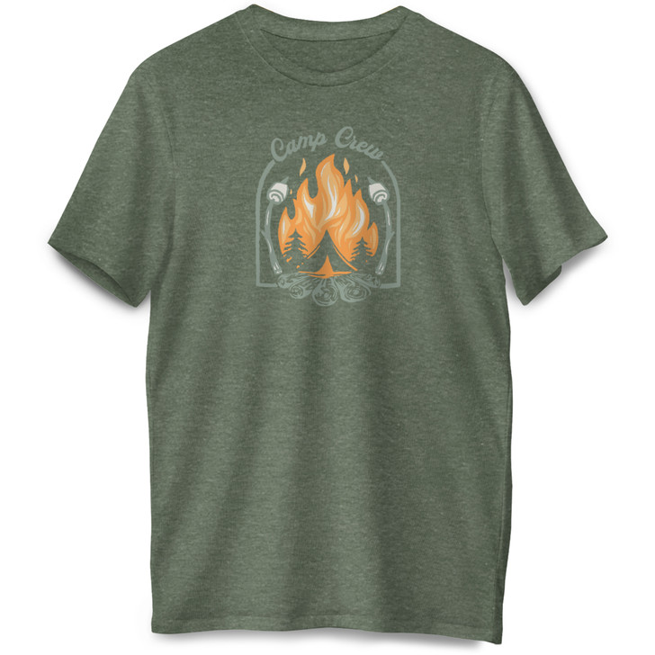 Framed Camp Crew Short Sleeve Premium Tee (Military Green Heather)