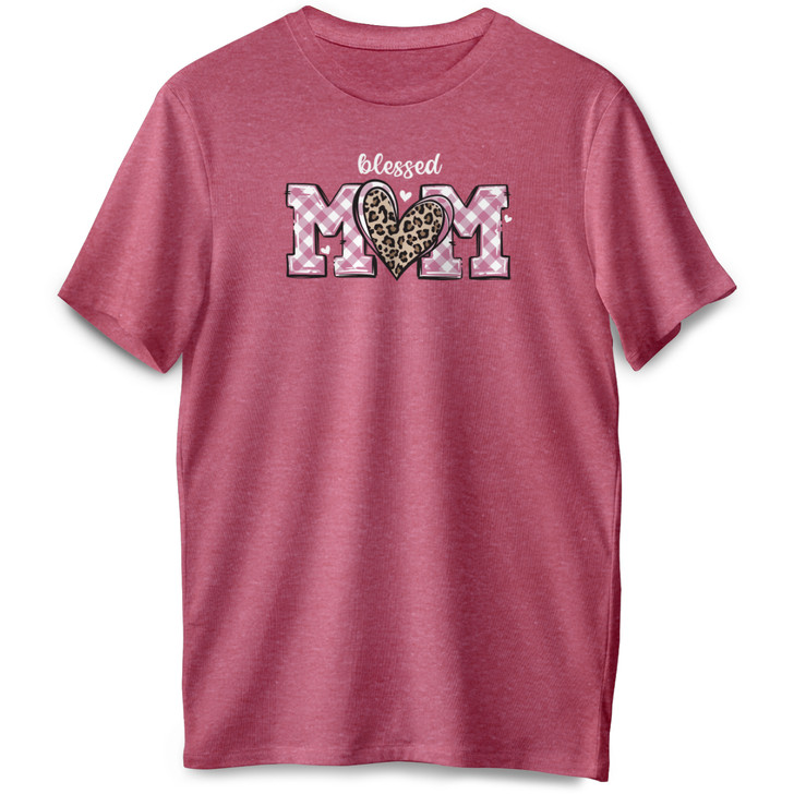 Patterned Mom Short Sleeve Premium Tee (Raspberry Heather)