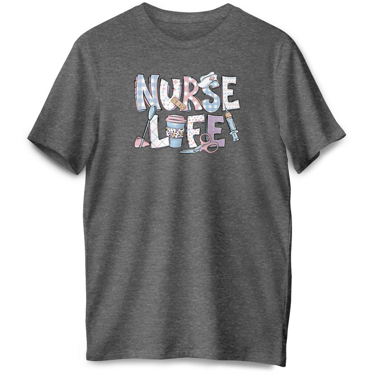 Nurse Life Short Sleeve Premium Tee (Charcoal Heather)