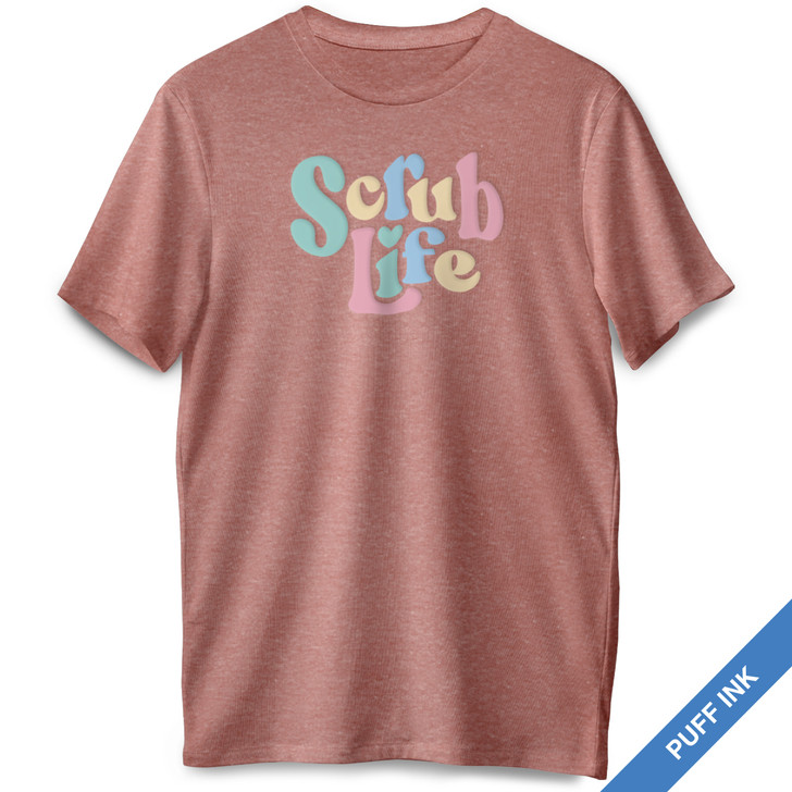 Scrub Life Short Sleeve Premium Tee (Heather Mauve)