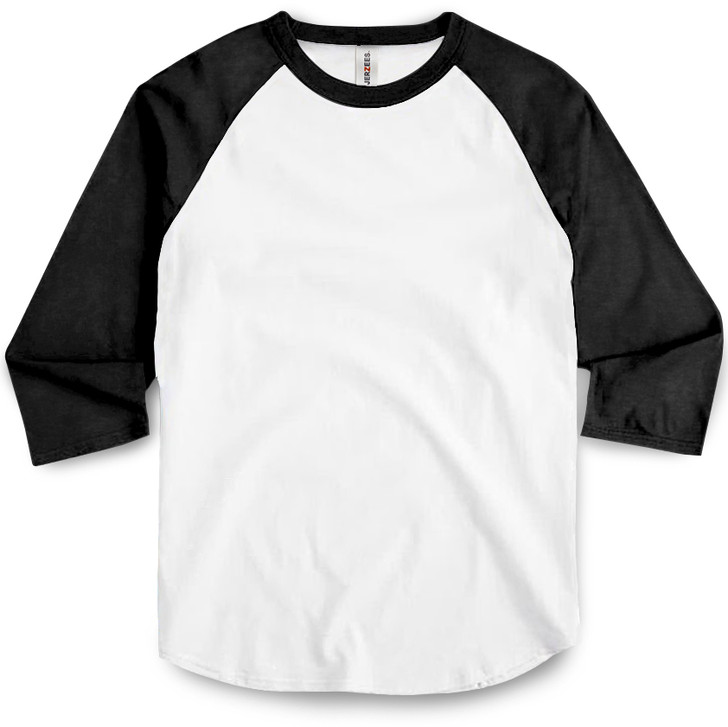 transportabel partiskhed klog Plain Premium Baseball Tee (White/Black) - B-WEAR SPORTSWEAR