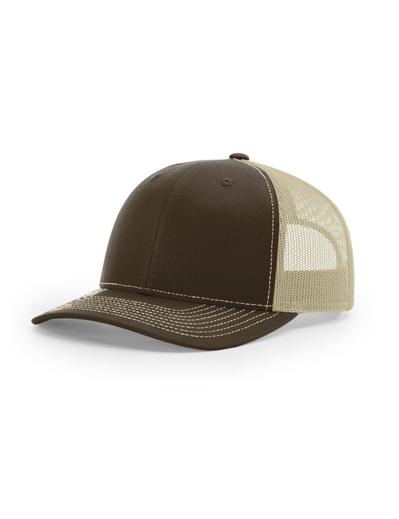 Plain Richardson 112 Trucker Cap (Brown/Khaki)