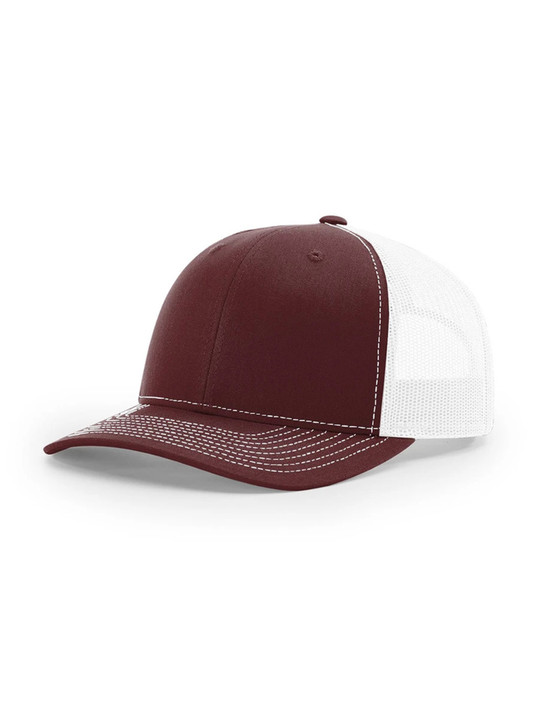 Plain Richardson 112 Trucker Cap (Maroon/White)