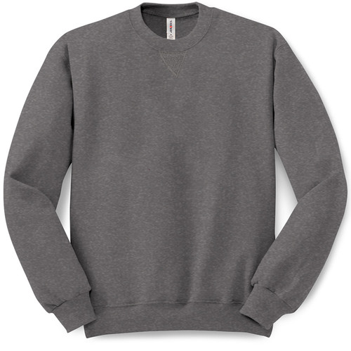 Plain Pullover Crew Neck Sweatshirt (Charcoal Heather) - B-WEAR SPORTSWEAR