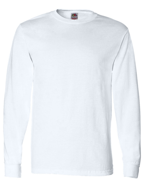 Plain Long Sleeve Cotton Tee (White) - B-WEAR SPORTSWEAR