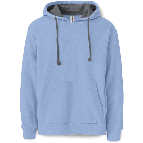 Plain Pullover Hooded Sweatshirt (Carolina Heather) - B-WEAR