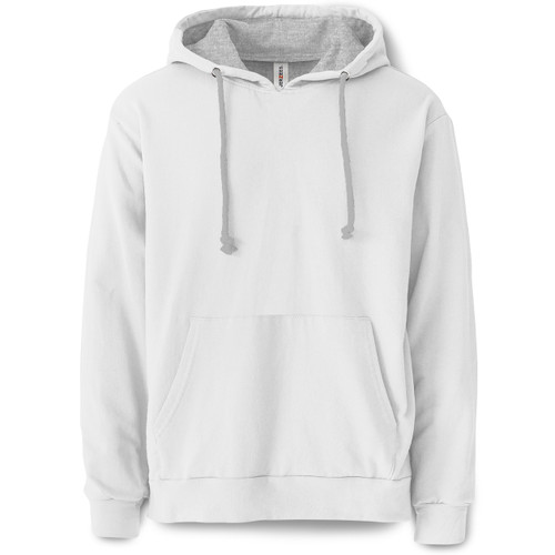 Plain Pullover Hooded Sweatshirt (White) - B-WEAR