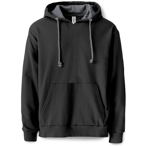 Plain Pullover Hooded Sweatshirt (Black) - B-WEAR