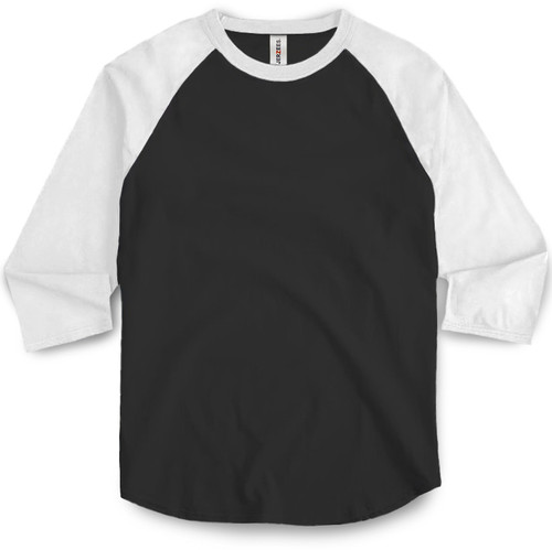 Plain Premium Baseball Tee (Black/White) - B-WEAR SPORTSWEAR